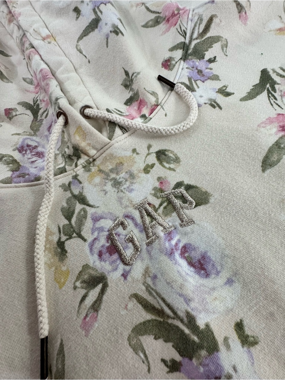 LoveShackFancy Cream Floral Scoop Neck Sweater